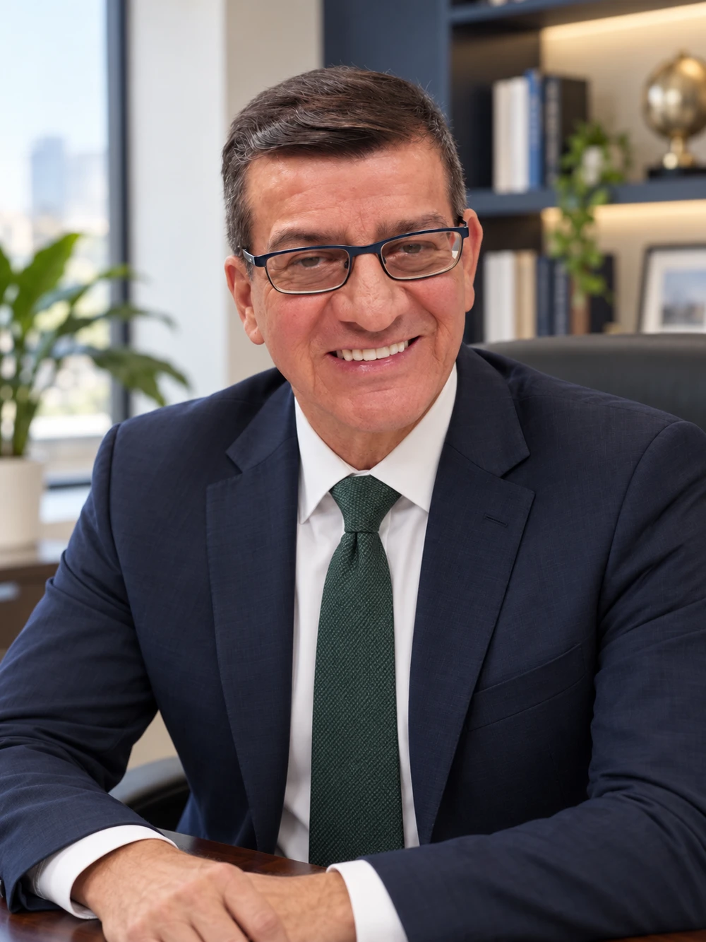 Maurice Quesada in a navy suit